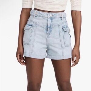 NWT Blank NYC Women’s The Perry” Blue Jean Mom Shorts High waisted Size 26 $88